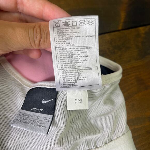 VTG Y2K Nike Dri-FIT Corset Pink Cropped Tank Top Center Swoosh Women's Medium - Picture 7 of 10